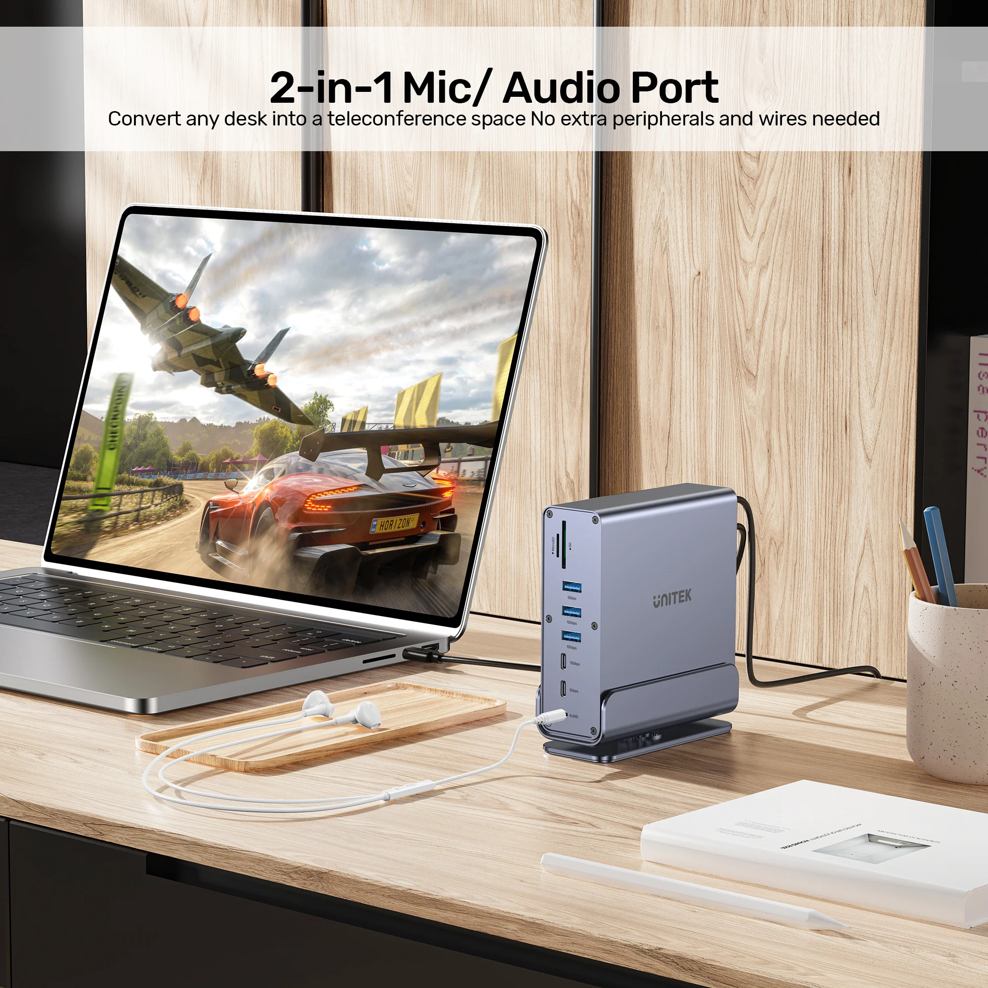 Buy UNITEK 15-in-1 Universal DisplayLink Triple 4K@60Hz Docking Station, Aluminum, 360° Rotation Online in Pakistan - UGREEN PK