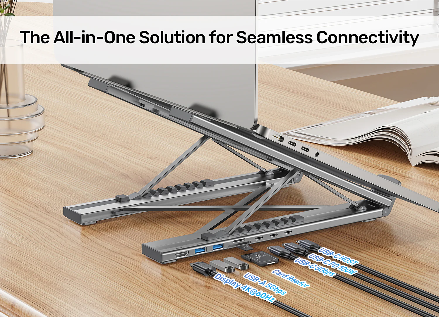 UNITEK Foldable Laptop Stand with 7-in-1 Docking Station Aluminum USB-C Stand for MacBook, Laptop, Tablet Buy UNITEK Foldable Laptop Stand with 7-in-1 Docking Station Aluminum USB-C Stand for MacBook, Laptop, Tablet Online in Pakistan - UGREEN PK