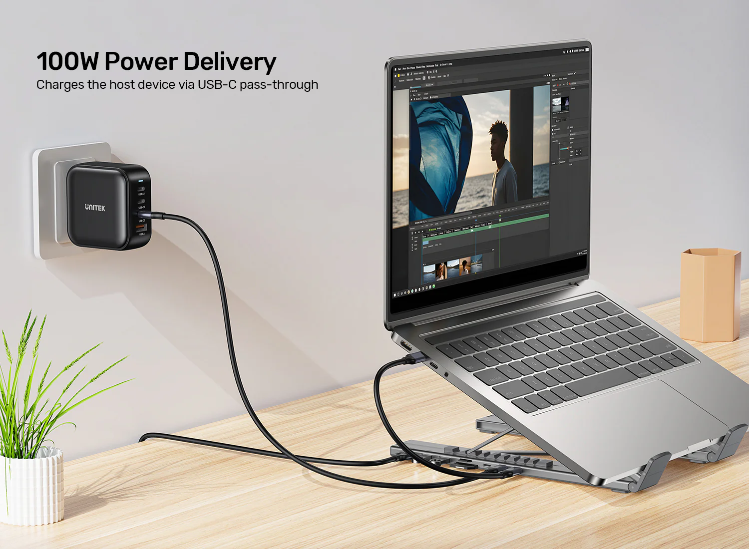 UNITEK Foldable Laptop Stand with 7-in-1 Docking Station Aluminum USB-C Stand for MacBook, Laptop, Tablet Buy UNITEK Foldable Laptop Stand with 7-in-1 Docking Station Aluminum USB-C Stand for MacBook, Laptop, Tablet Online in Pakistan - UGREEN PK