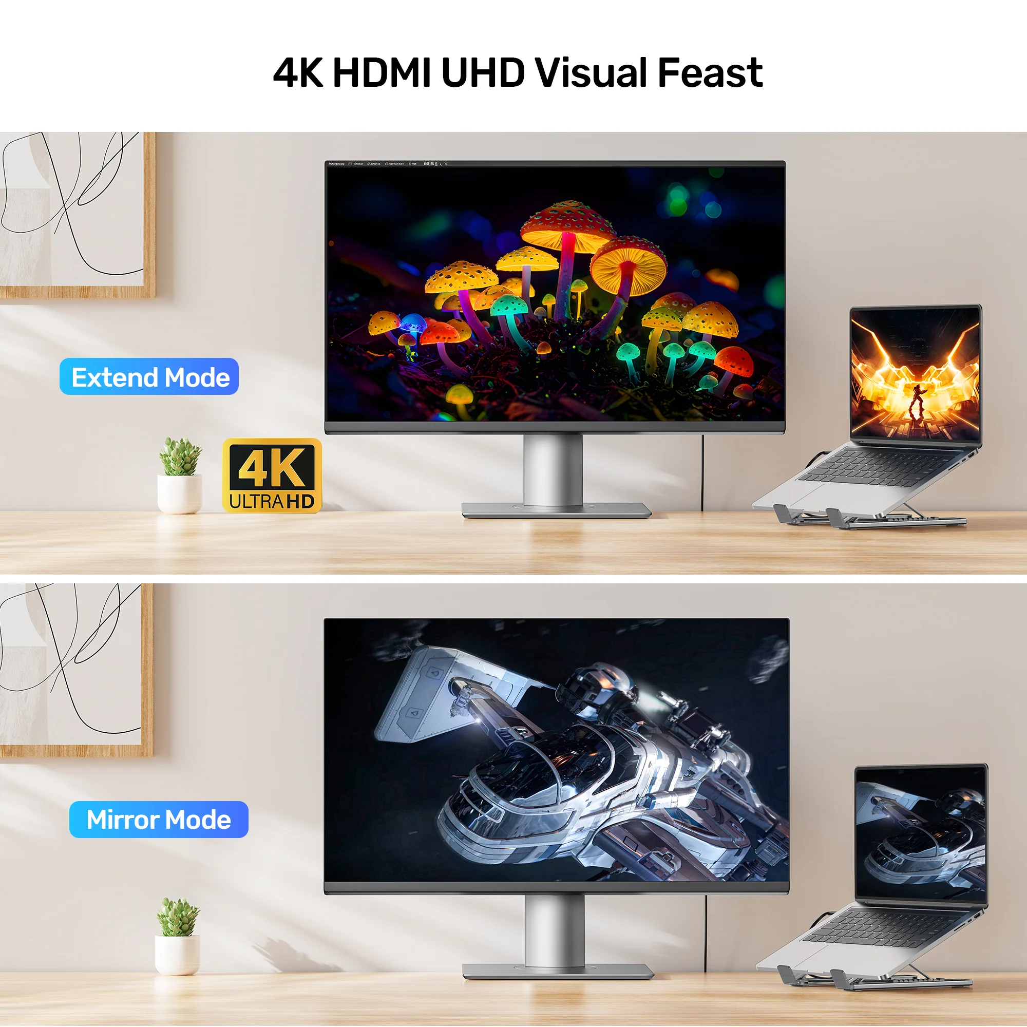 Buy UNITEK Foldable Laptop Stand with 7-in-1 Docking Station Aluminum USB-C Stand for MacBook, Laptop, Tablet Online in Pakistan - UGREEN PK
