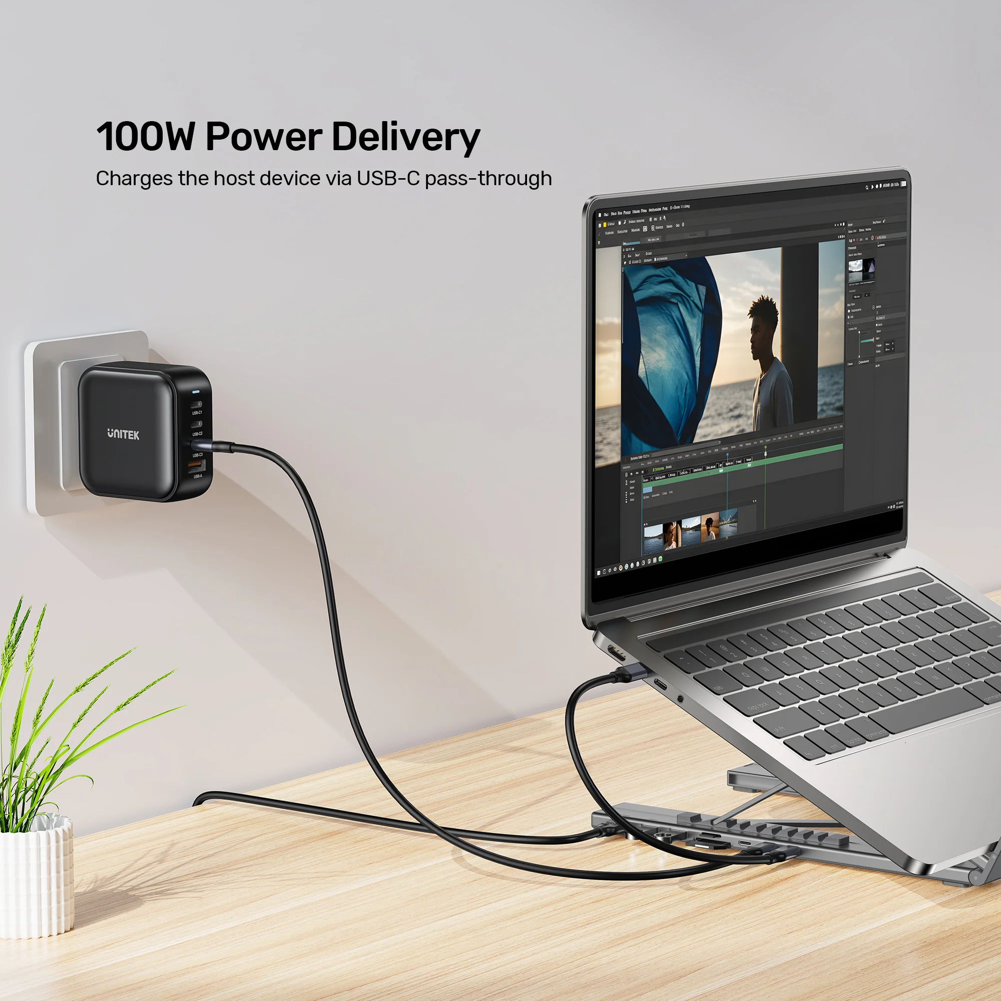 Buy UNITEK Foldable Laptop Stand with 7-in-1 Docking Station Aluminum USB-C Stand for MacBook, Laptop, Tablet Online in Pakistan - UGREEN PK