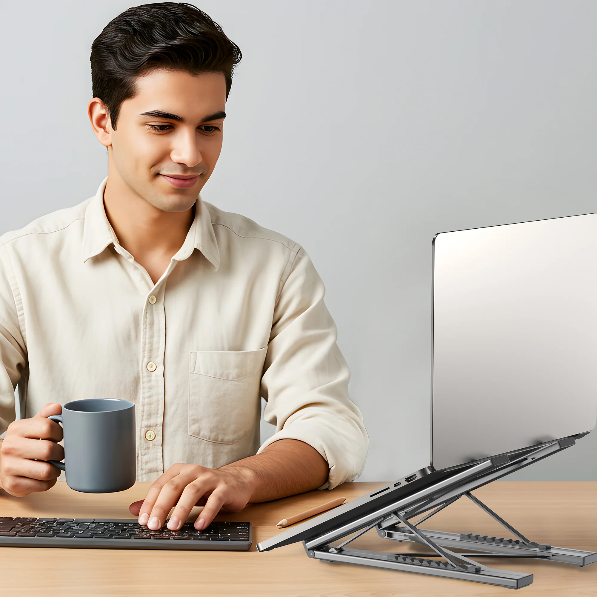 Buy UNITEK Foldable Laptop Stand with 7-in-1 Docking Station Aluminum USB-C Stand for MacBook, Laptop, Tablet Online in Pakistan - UGREEN PK