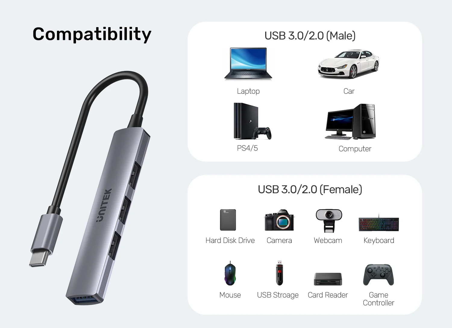 UNITEK uHUB Q4 USB-C Hub 4-in-1 USB-A Adapter (5Gbps + 3x USB 2.0) Buy UNITEK uHUB Q4 USB-C Hub 4-in-1 USB-A Adapter (5Gbps + 3x USB 2.0) Online in Pakistan - UGREEN PK