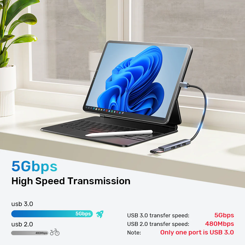 Buy UNITEK uHUB Q4 USB-C Hub 4-in-1 USB-A Adapter (5Gbps + 3x USB 2.0) Online in Pakistan - UGREEN PK