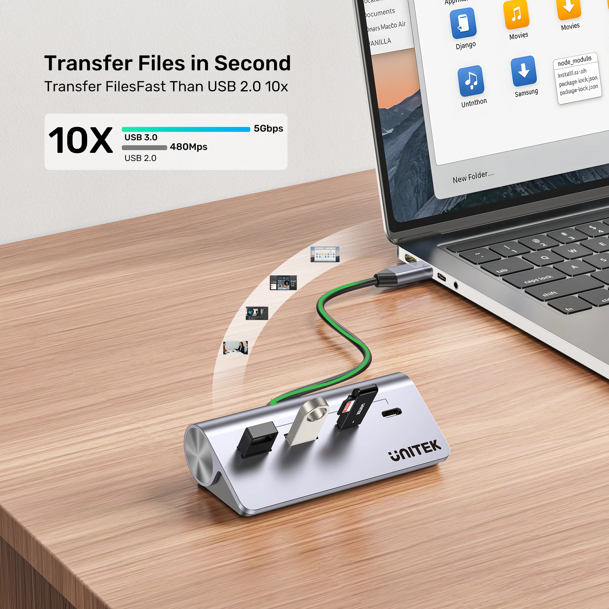 Buy UNITEK uHUB Q4 4-in-1 USB-C Hub 5Gbps Dual USB-A & USB-C Aluminum Hub Online in Pakistan - UGREEN PK
