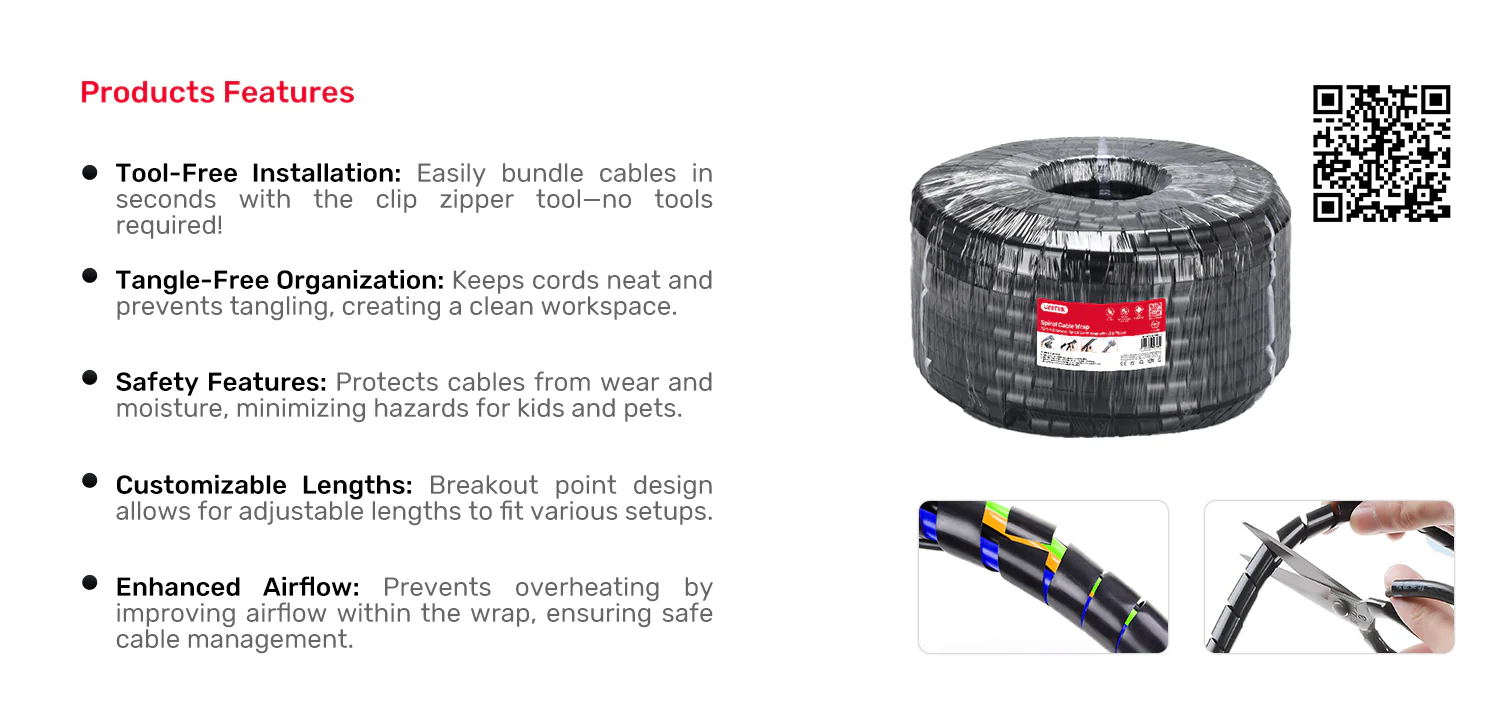 UNITEK Spiral Cable Wrap with Clip Zipper (5M / 10M) Buy UNITEK Spiral Cable Wrap with Clip Zipper (5M / 10M) Online in Pakistan - UGREEN PK