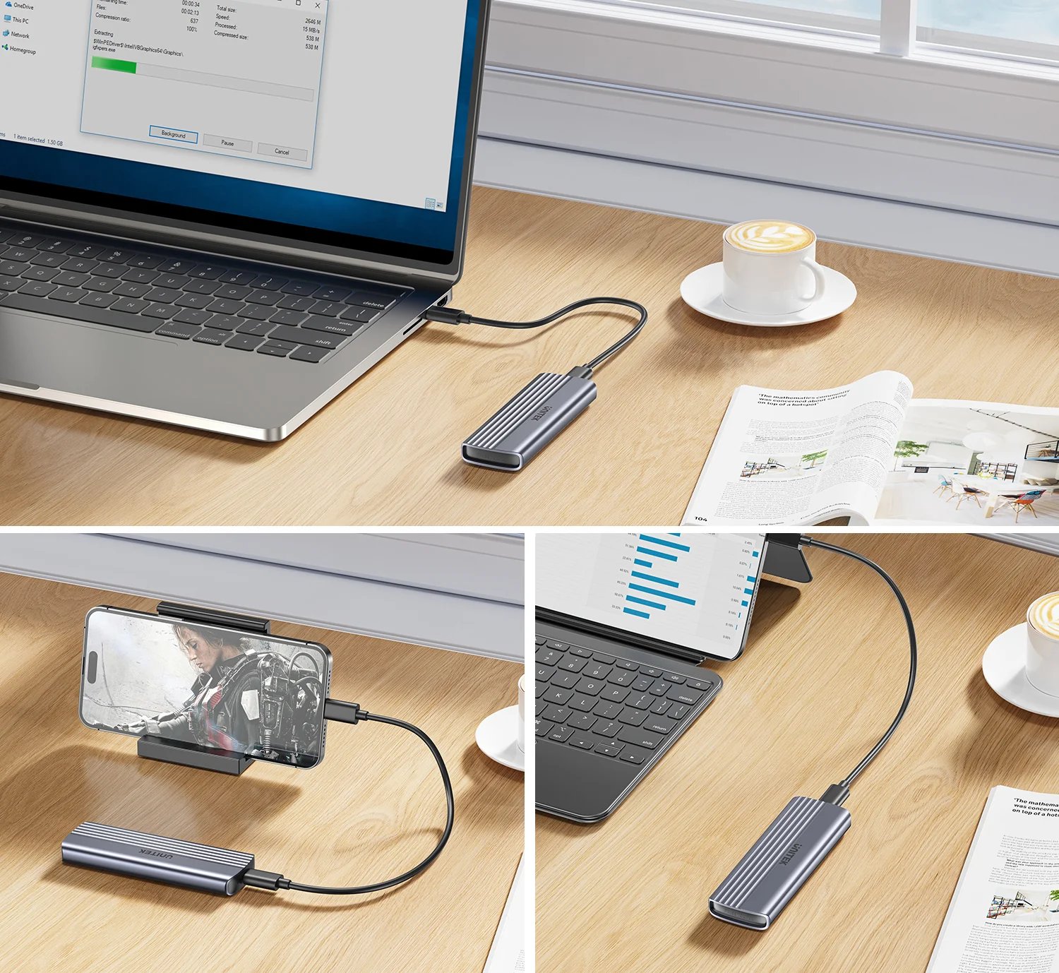 UNITEK M.2 NVMe SSD Enclosure USB-C 10Gbps, Aluminum Cooling Buy UNITEK M.2 NVMe SSD Enclosure USB-C 10Gbps, Aluminum Cooling Online in Pakistan - UGREEN PK