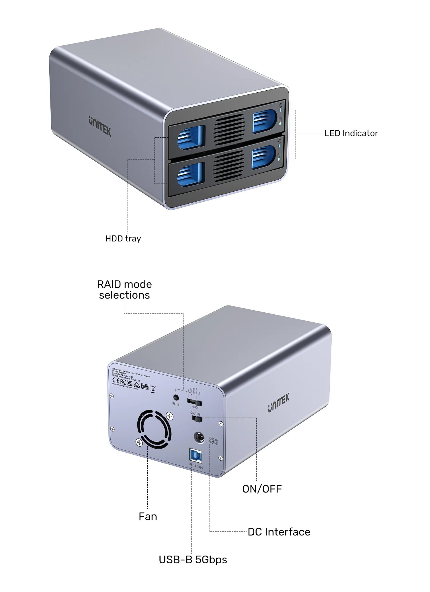 UNITEK 2-Bay RAID External Hard Drive Enclosure (5Gbps 40TB Max) Dual 2.5 Buy UNITEK 2-Bay RAID External Hard Drive Enclosure (5Gbps 40TB Max) Dual 2.5