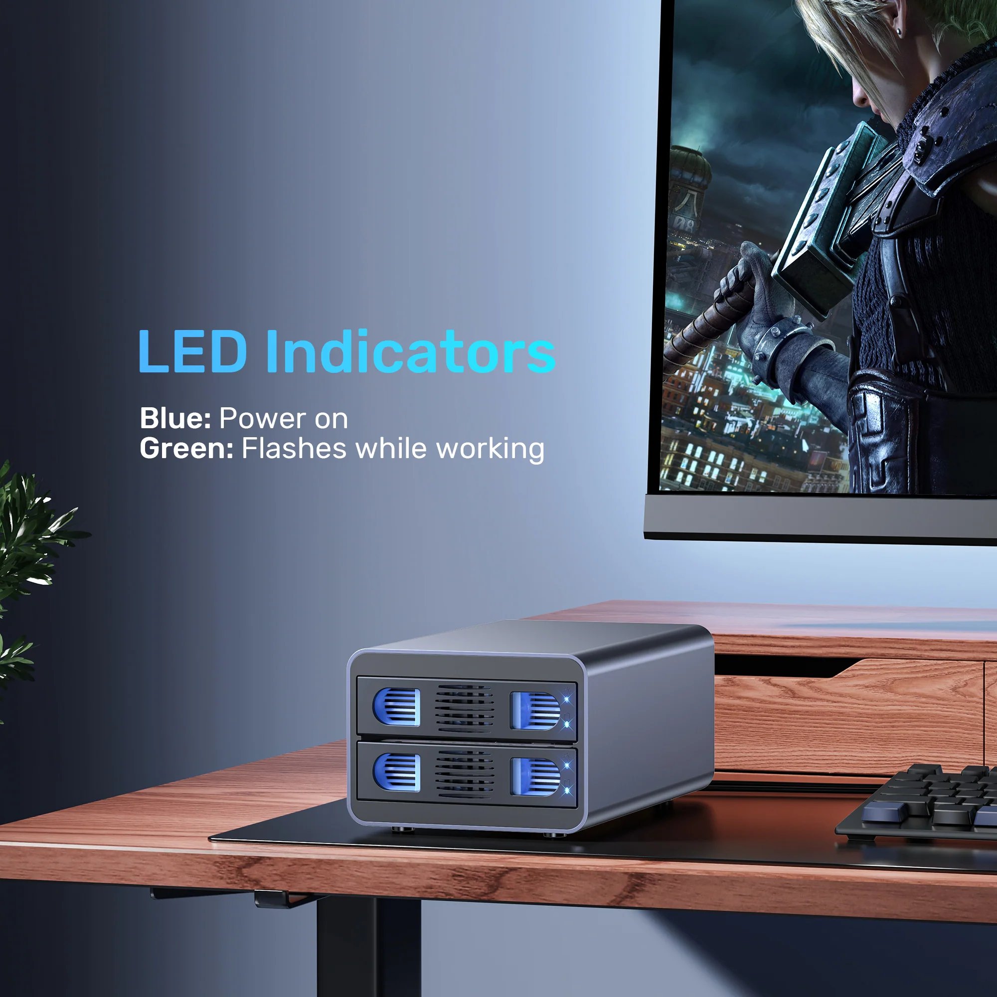 Buy UNITEK 2-Bay RAID External Hard Drive Enclosure (5Gbps 40TB Max) Dual 2.5"/3.5" SATA HDD/SSD Dock Online in Pakistan - UGREEN PK