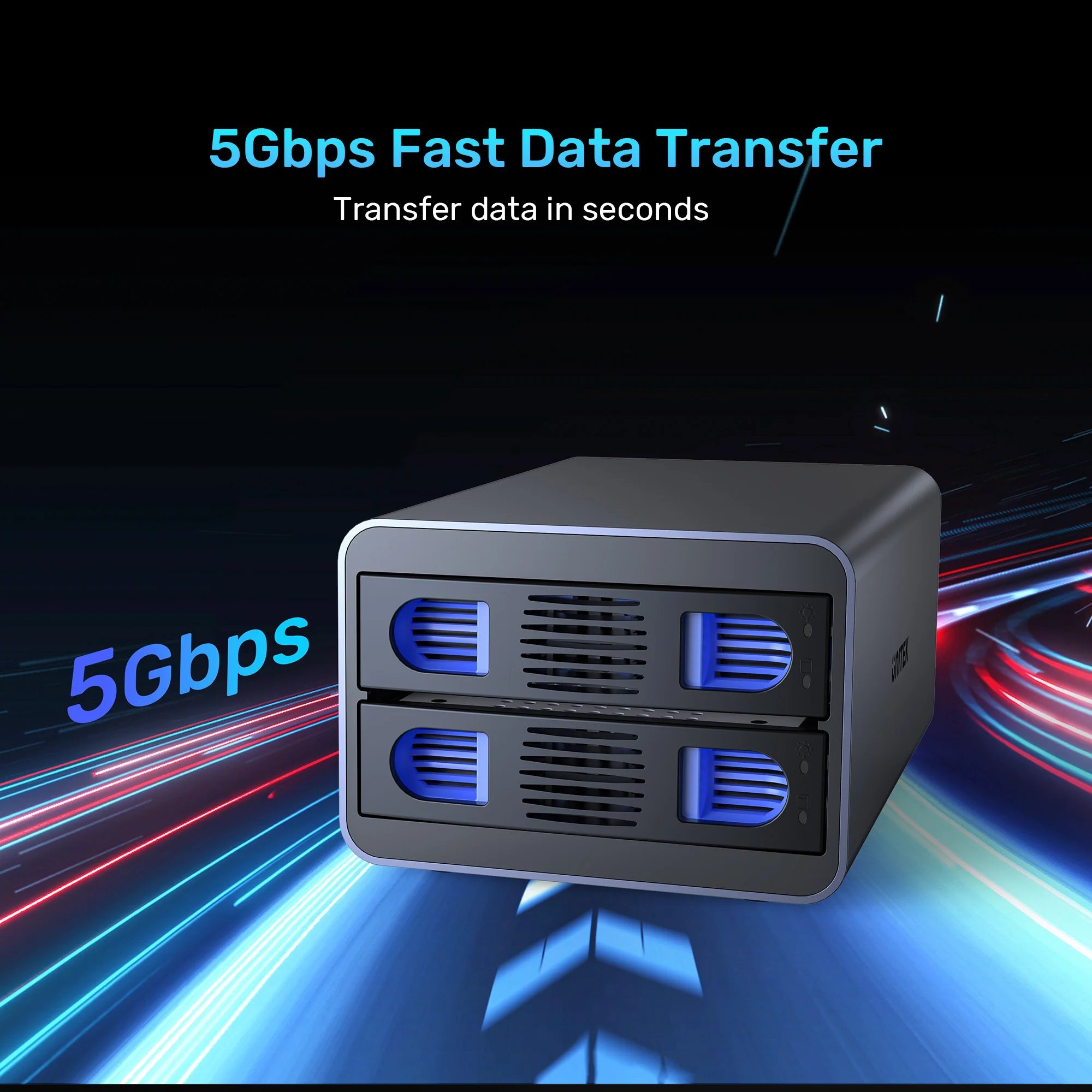 Buy UNITEK 2-Bay RAID External Hard Drive Enclosure (5Gbps 40TB Max) Dual 2.5"/3.5" SATA HDD/SSD Dock Online in Pakistan - UGREEN PK