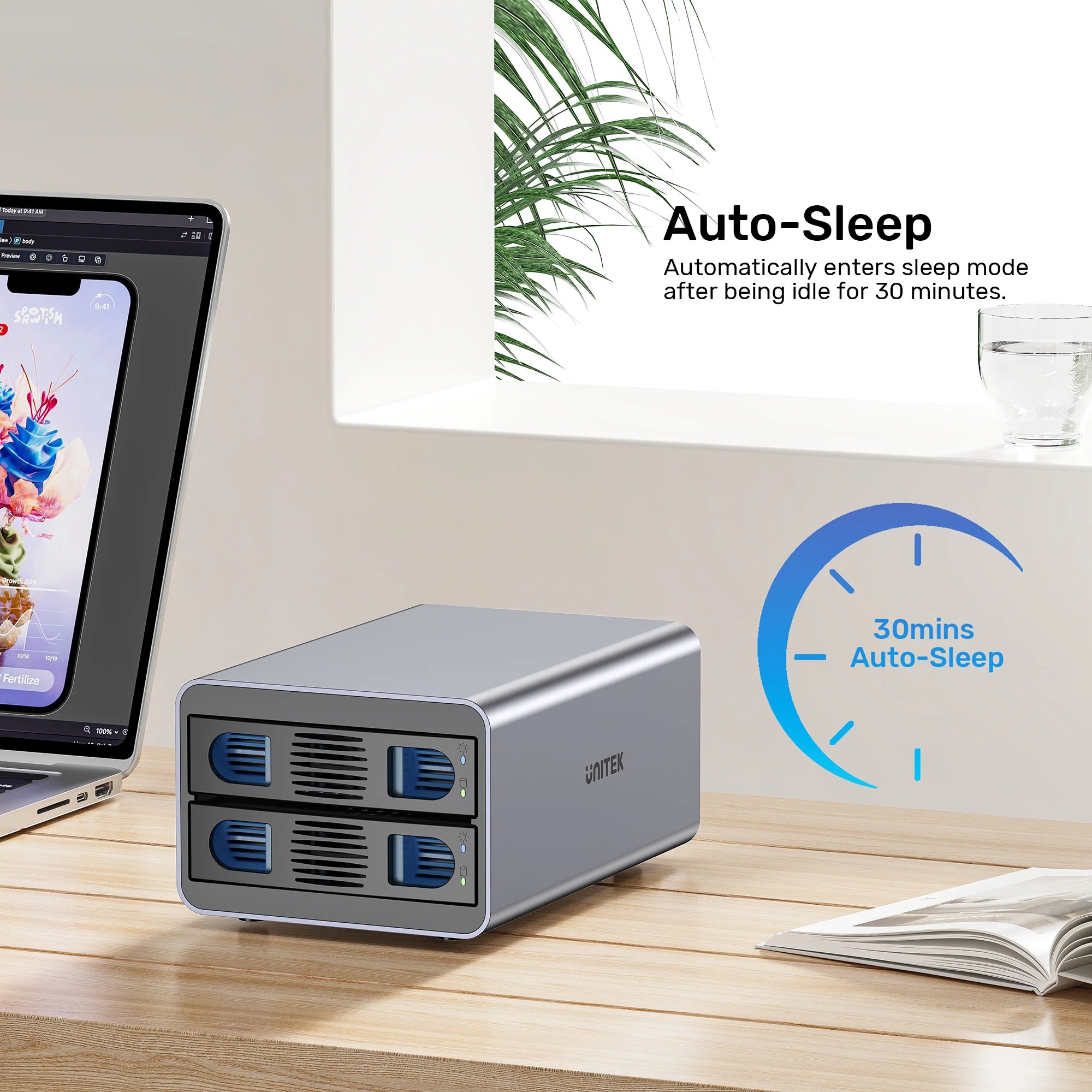 Buy UNITEK 2-Bay RAID External Hard Drive Enclosure (5Gbps 40TB Max) Dual 2.5"/3.5" SATA HDD/SSD Dock Online in Pakistan - UGREEN PK