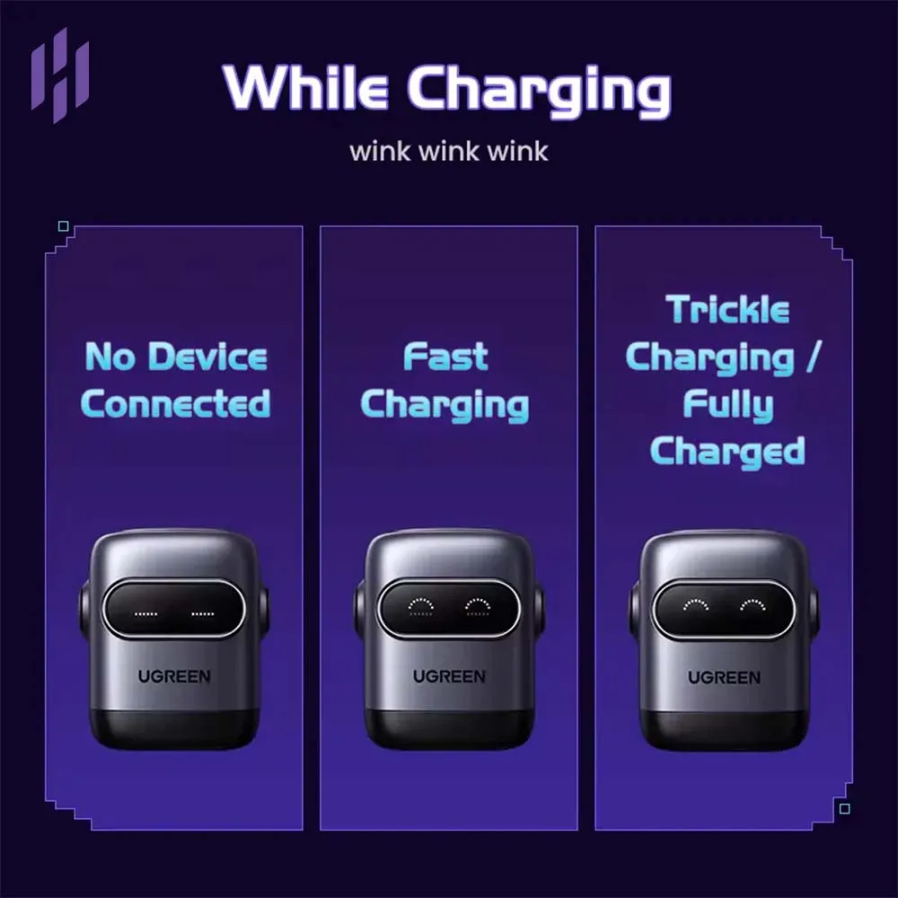 Buy UGREEN 35186 UNO X662 QPai Robot 65W GaN Charger Smart LED Display Online in Pakistan - UGREEN PK