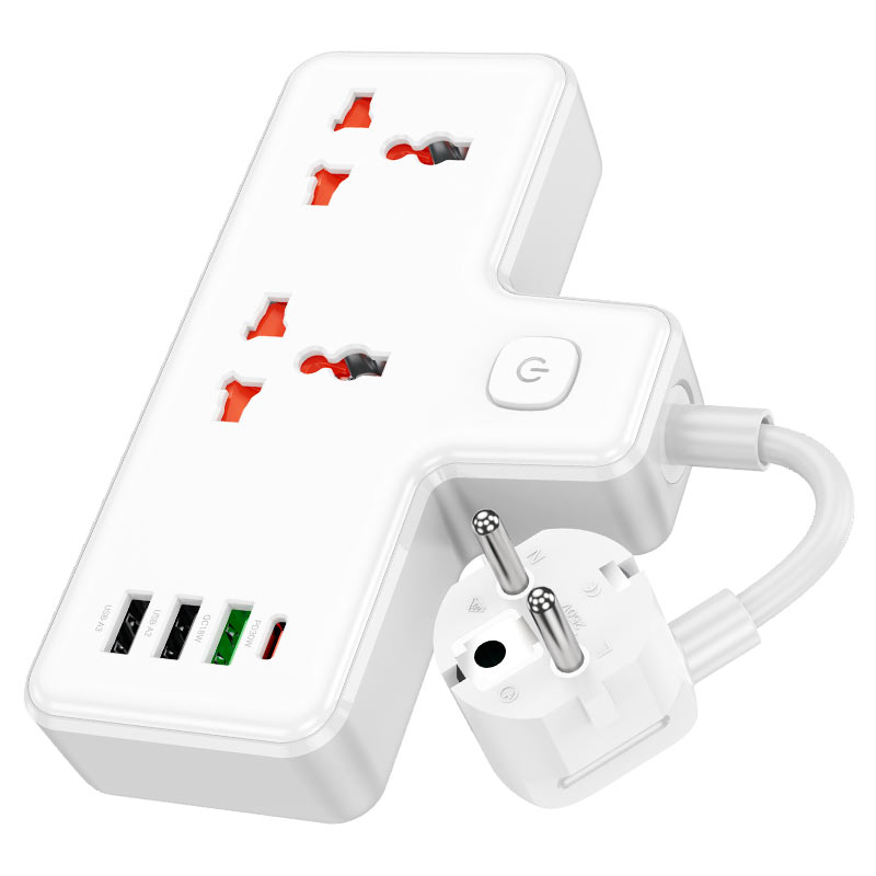 Buy HOCO AC12A Reise 30W Power Strip with 2 AC Sockets & 4 USB Ports (3x USB-A + 1x USB-C) Online in Pakistan - UGREEN PK