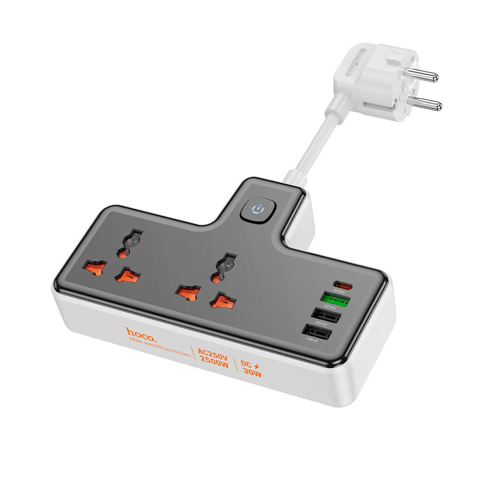 Buy HOCO AC12A Reise 30W Power Strip with 2 AC Sockets & 4 USB Ports (3x USB-A + 1x USB-C) Online in Pakistan - UGREEN PK