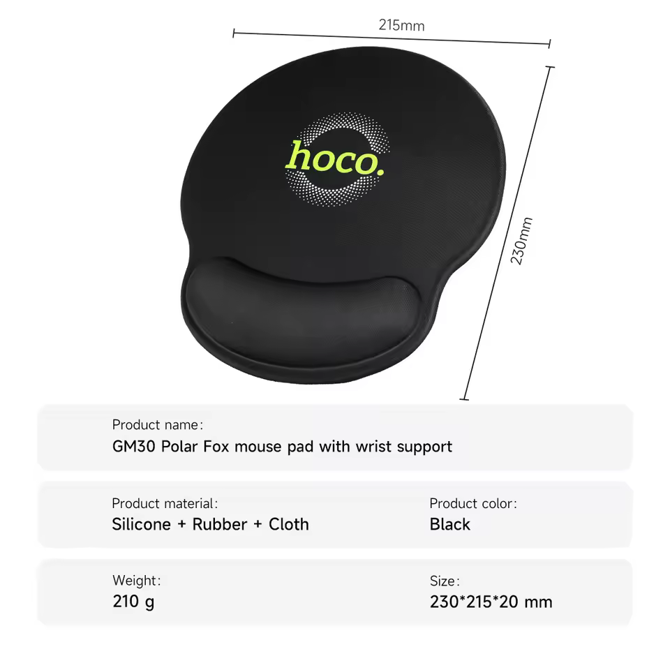 Buy HOCO GM30 Polar Fox Mouse Pad with Gel Wrist Support Black Online in Pakistan - UGREEN PK