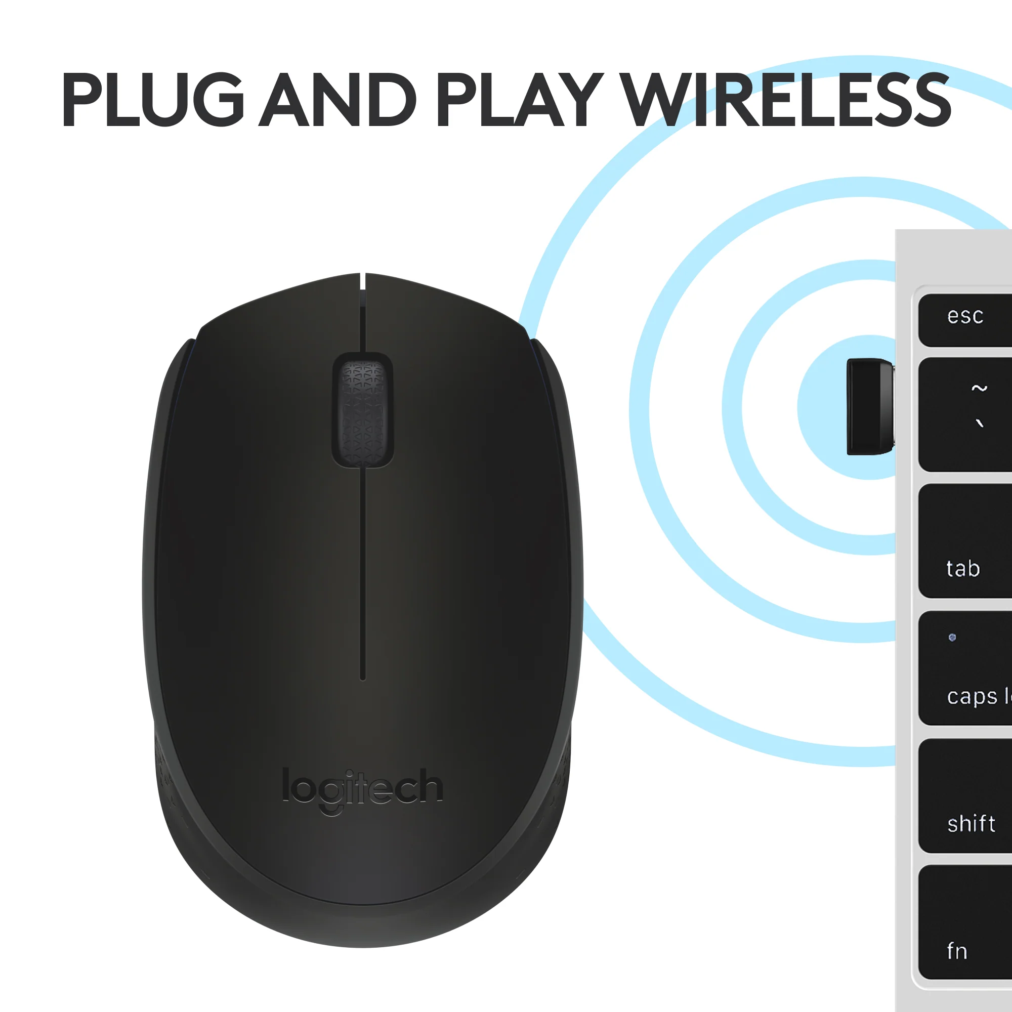 Buy Logitech M170 Wireless Mouse 12-Month Battery 2.4GHz USB Nano Receiver 1000 DPI Plug & Play Online in Pakistan - UGREEN PK
