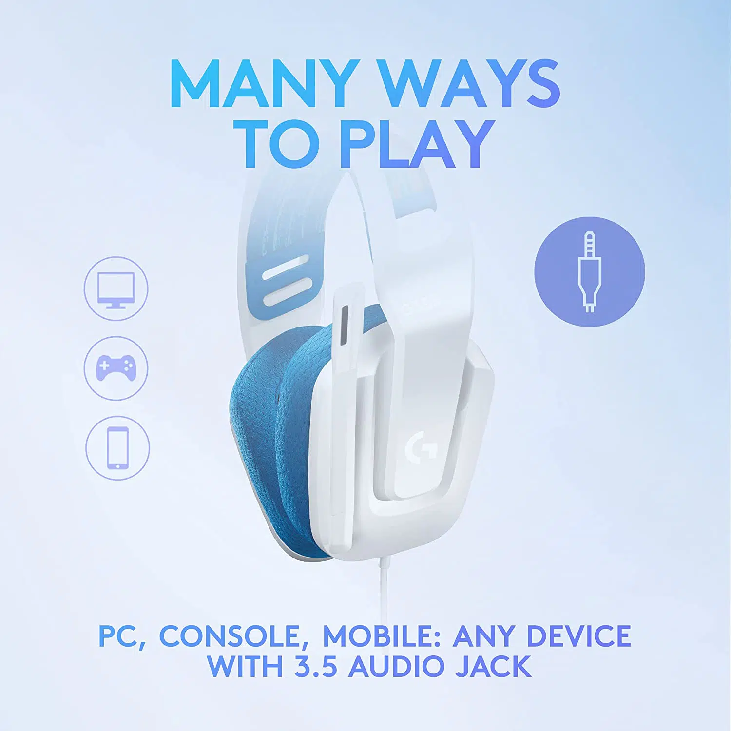Buy Logitech G335 Wired Gaming Headset (White) Lightweight Design, Memory Foam Ear Cups Online in Pakistan - UGREEN PK