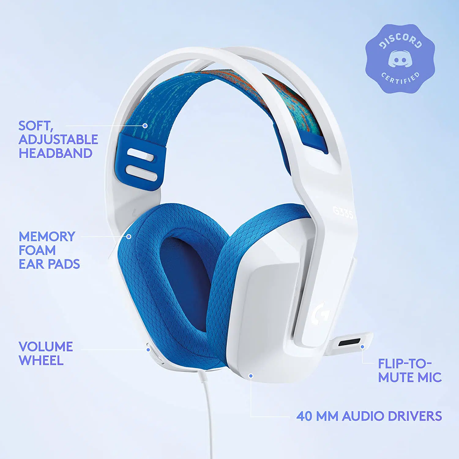 Buy Logitech G335 Wired Gaming Headset (White) Lightweight Design, Memory Foam Ear Cups Online in Pakistan - UGREEN PK