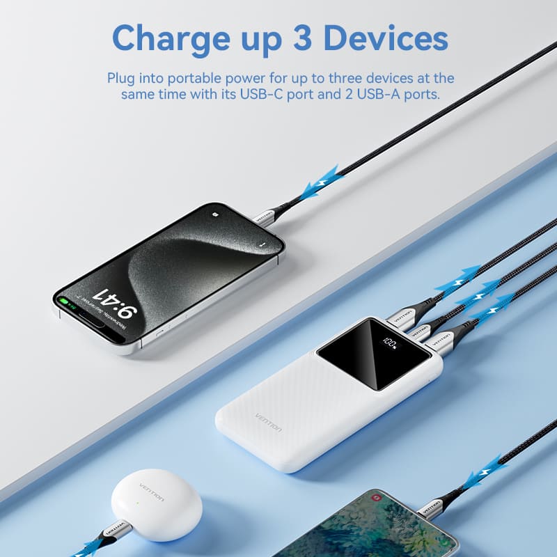 Buy VENTION FHKB0 10000mAh Power Bank with 22.5W PD 3.0 Fast Charging Battery iPhone 17/16/15 /14 Online in Pakistan - UGREEN PK
