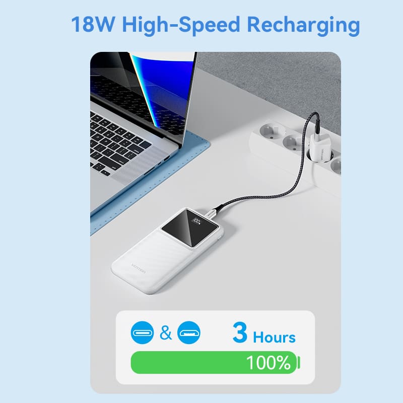 Buy VENTION FHKB0 10000mAh Power Bank with 22.5W PD 3.0 Fast Charging Battery iPhone 17/16/15 /14 Online in Pakistan - UGREEN PK