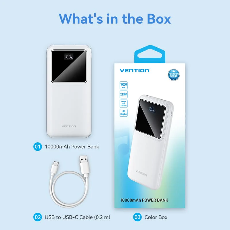 Buy VENTION FHKB0 10000mAh Power Bank with 22.5W PD 3.0 Fast Charging Battery iPhone 17/16/15 /14 Online in Pakistan - UGREEN PK