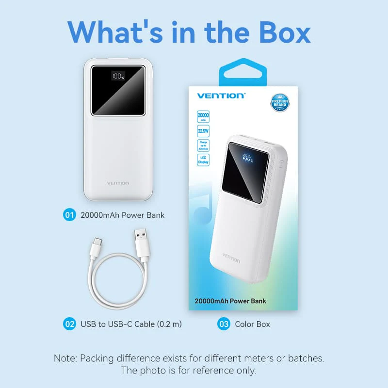Buy VENTION FHLB0 20000mAh Power Bank with 22.5W PD 3.0 Fast Charging Battery iPhone 17/16/15 /14 Online in Pakistan - UGREEN PK