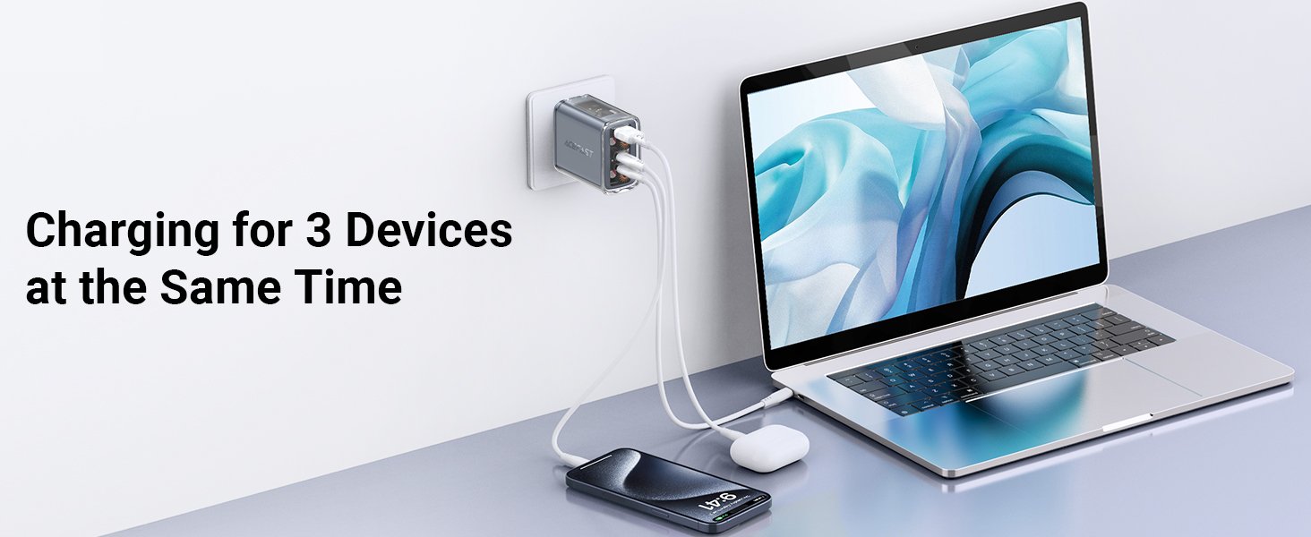 Acefast A47 65W GaN3 Fast Charger 3-Port Transparent Design AI Temp Control Buy Acefast A47 65W GaN3 Fast Charger 3-Port Transparent Design AI Temp Control Online in Pakistan - UGREEN PK