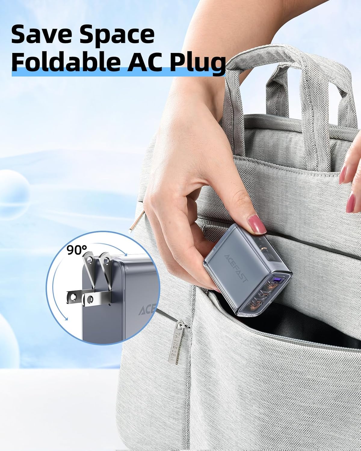 Buy Acefast A47 65W GaN3 Fast Charger 3-Port Transparent Design AI Temp Control Online in Pakistan - UGREEN PK