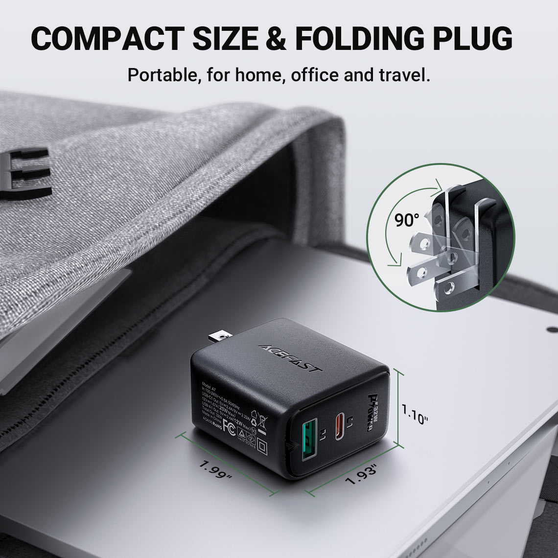 Acefast A7 PD 32W Wall Charger USB-C 20W PD (Black) US Plug for iPhone, Samsung Buy Acefast A7 PD 32W Wall Charger USB-C 20W PD (Black) US Plug for iPhone, Samsung Online in Pakistan - UGREEN PK
