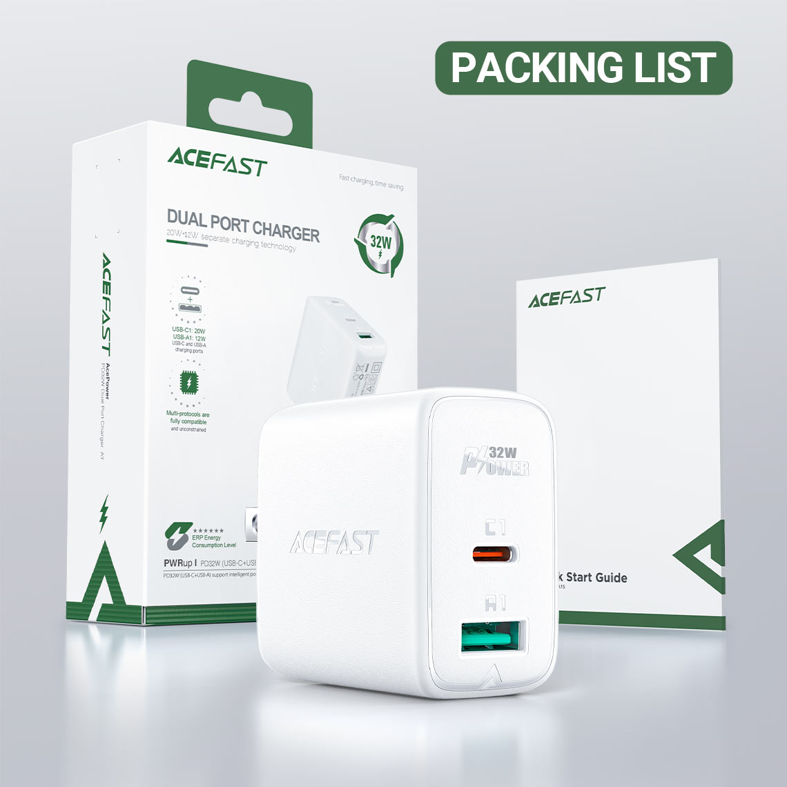 Acefast A7 PD 32W Wall Charger USB-C 20W PD (Black) US Plug for iPhone, Samsung Buy Acefast A7 PD 32W Wall Charger USB-C 20W PD (Black) US Plug for iPhone, Samsung Online in Pakistan - UGREEN PK