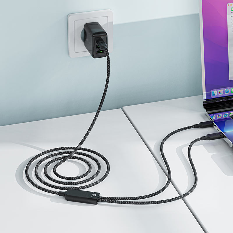 Buy Acefast C5-11 100W Dual USB-C Charging Cable 1-to-2 Splitter (1.2 Mete) AI Power Distribution Online in Pakistan - UGREEN PK
