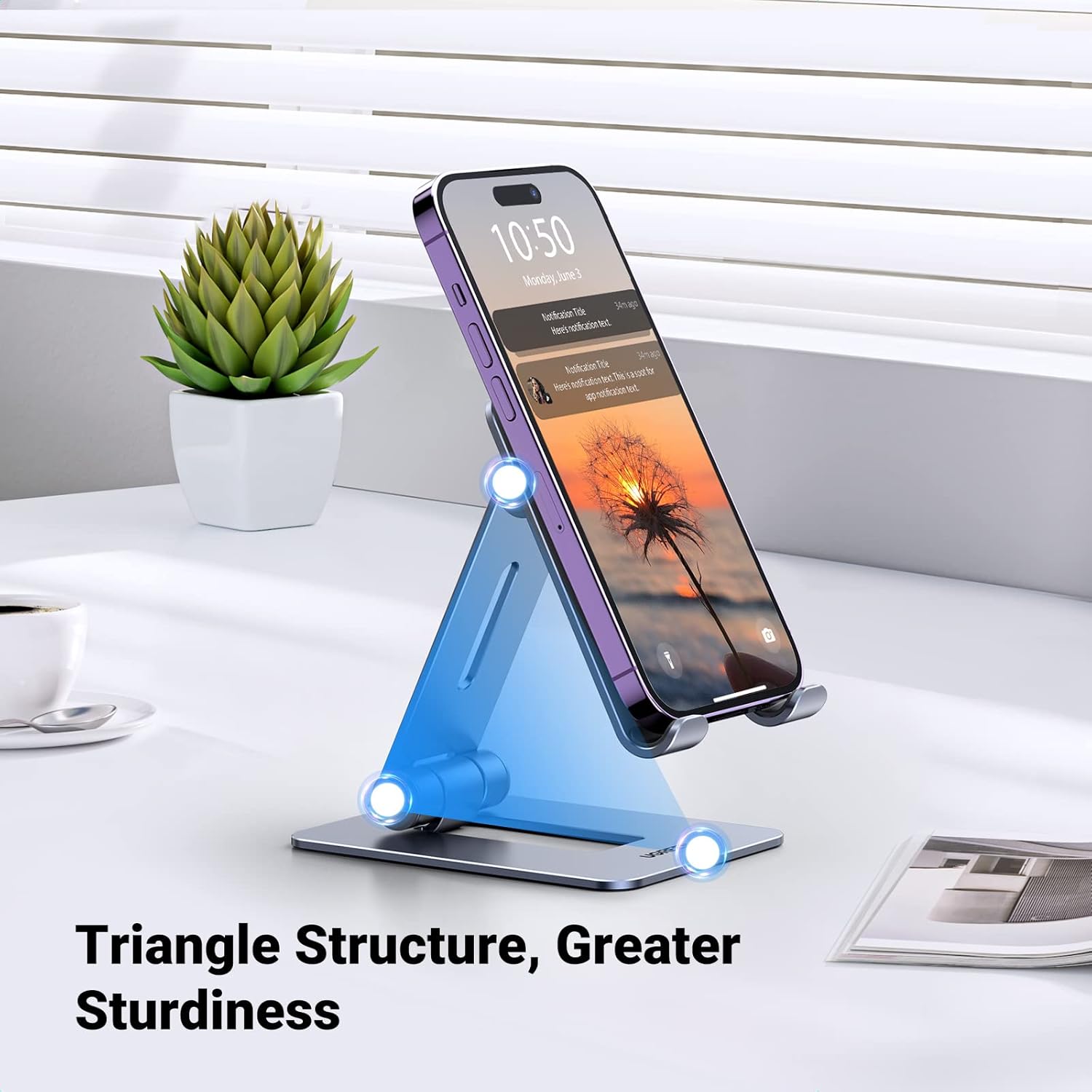 Buy UGREEN 15608 Aluminum Phone Stand Holder Adjustable Foldable Desktop Dock for iPhone 17/16/15 Pro Max Online in Pakistan - UGREEN PK