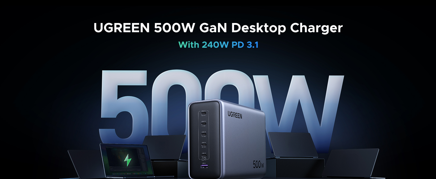 Buy UGREEN Nexode 500W Desktop Charger – The Ultimate Power Hub for Every Device Online in Pakistan - UGREEN PK