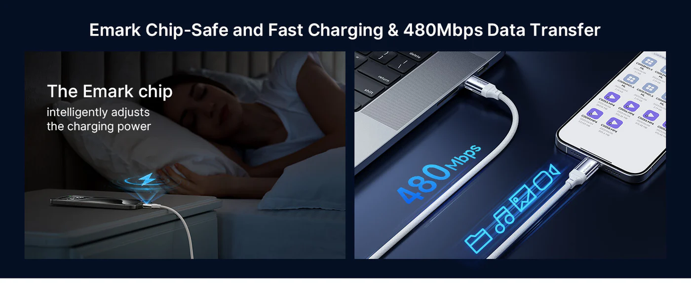 JSAUX Transparent 100W USB-C to USB-C Charging Cable (2 Meter) Blue PD Fast Charging, Nylon Braided, E-Marker Smart Chip Buy JSAUX Transparent 100W USB-C to USB-C Charging Cable (2 Meter) Blue PD Fast Charging, Nylon Braided, E-Marker Smart Chip Online in Pakistan - UGREEN PK