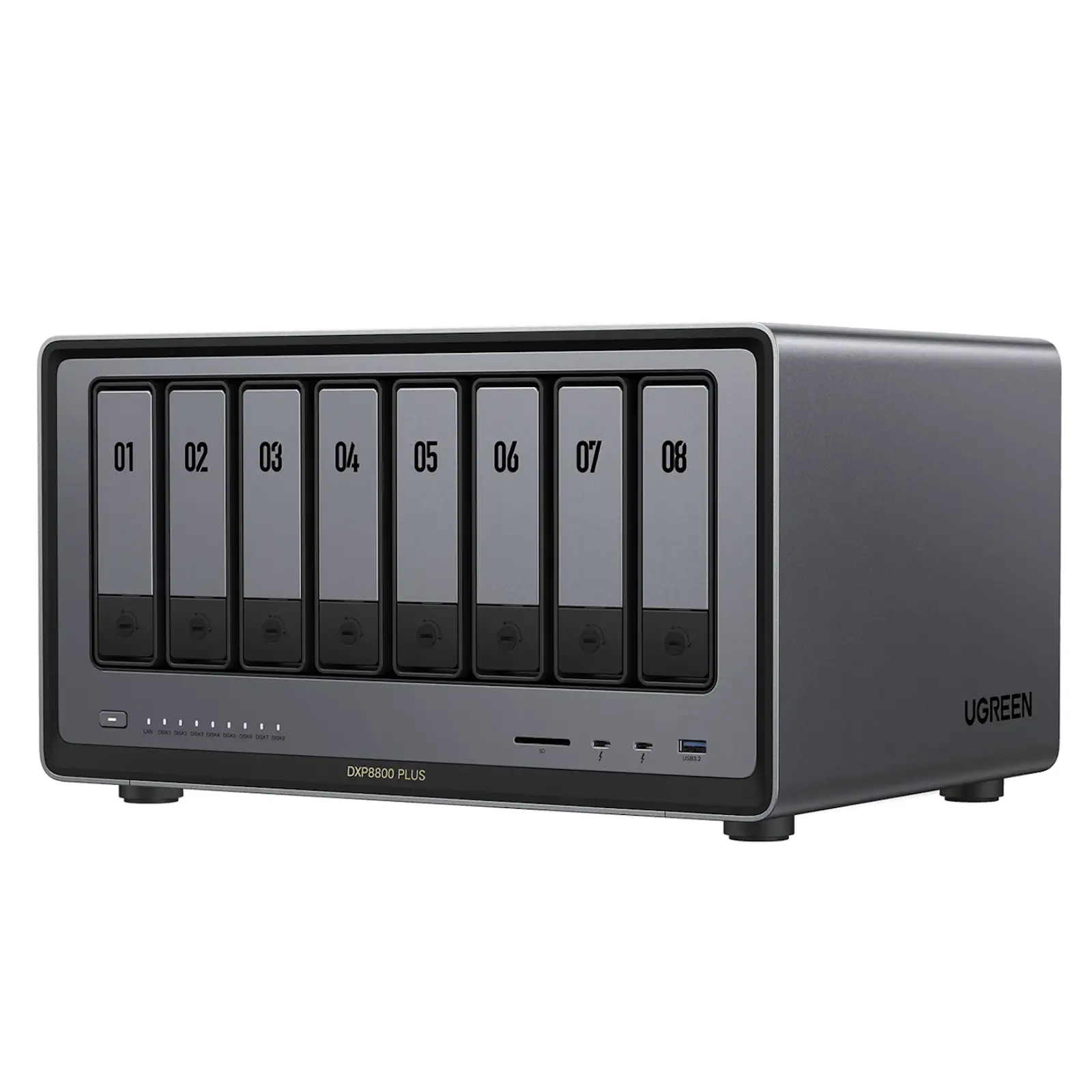 Buy UGREEN 35126 NASync DXP8800 Plus 8-Bay Desktop NASย (Diskless) Intel i5-1235U 10-Core, 8GB DDR5, 128GB SSD, Dual 10GbE, Thunderbolt 4, 8K HDMI Online in Pakistan - UGREEN PK