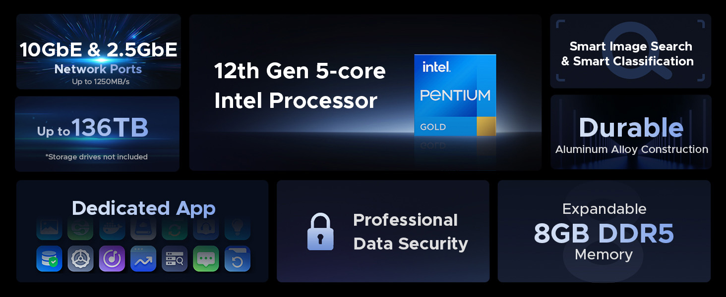 UGREEN 35260ย NASync DXP4800 Plus 4-Bay Desktop NAS Buy UGREEN 35260ย NASync DXP4800 Plus 4-Bay Desktop NAS (Diskless) Intel Pentium Gold 8505, 8GB DDR5, 10GbE & 2.5GbE, Dual M.2 NVMe, 4K HDMI Online in Pakistan - UGREEN PK