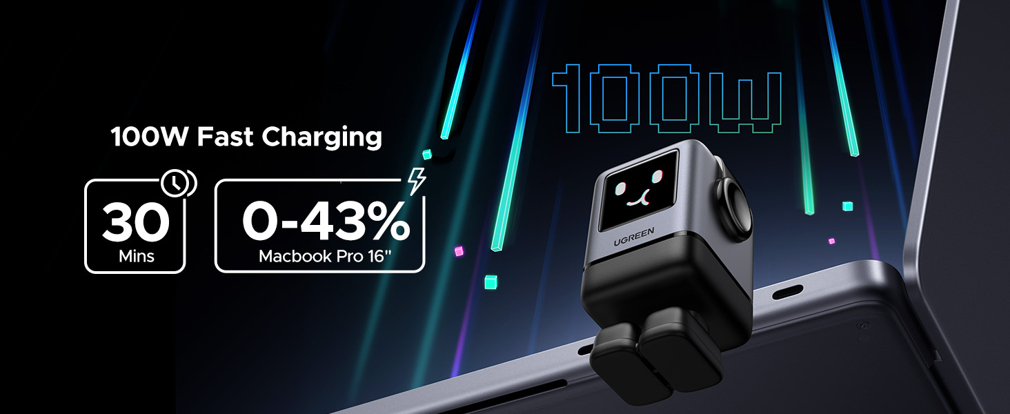 UGREEN 45514 Uno 100W 4-Port Robot GaN Fast Charger (US Plug) for iPhone 17/16, Galaxy S25/S24 Buy UGREEN 45514 Uno 100W 4-Port Robot GaN Fast Charger (US Plug) for iPhone 17/16, Galaxy S25/S24 Online in Pakistan - UGREEN PK