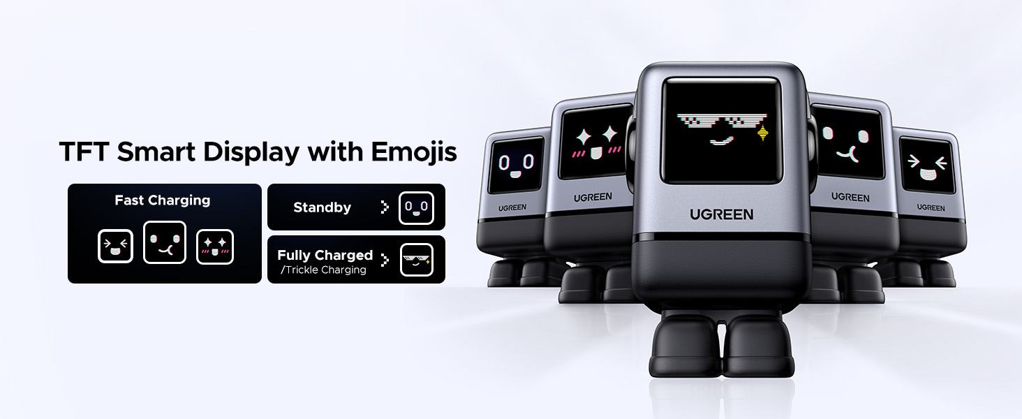 UGREEN 45514 Uno 100W 4-Port Robot GaN Fast Charger (US Plug) for iPhone 17/16, Galaxy S25/S24 Buy UGREEN 45514 Uno 100W 4-Port Robot GaN Fast Charger (US Plug) for iPhone 17/16, Galaxy S25/S24 Online in Pakistan - UGREEN PK