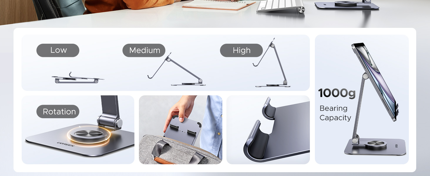 UGREEN 45860 Aluminum 360 Rotating Tablet Stand Holder for Desk, Foldable & Portable Buy UGREEN 45860 Aluminum 360 Rotating Tablet Stand Holder for Desk, Foldable & Portable Online in Pakistan - UGREEN PK