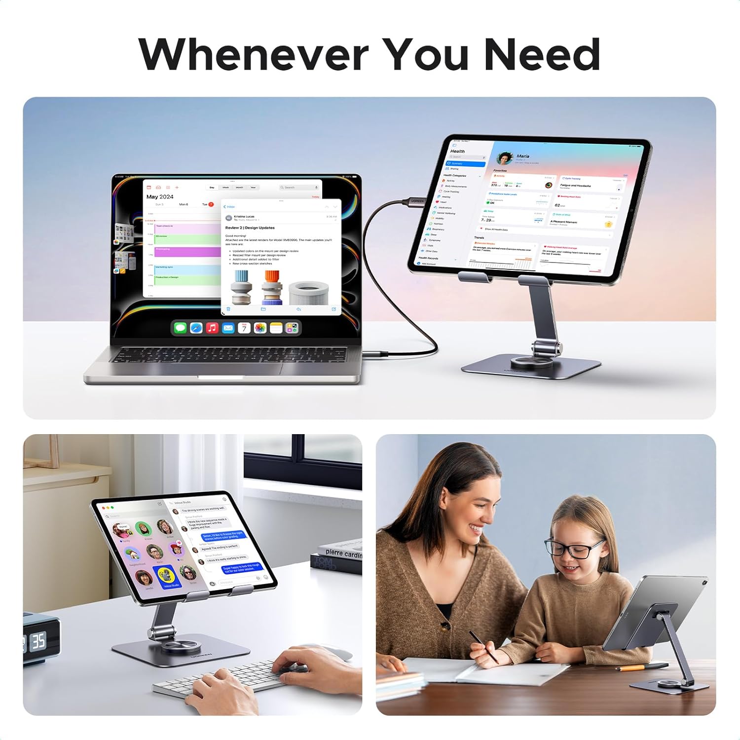 Buy UGREEN 45860 Aluminum 360 Rotating Tablet Stand Holder for Desk, Foldable & Portable Online in Pakistan - UGREEN PK
