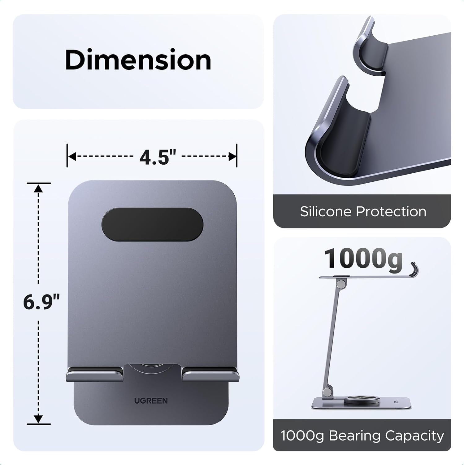 Buy UGREEN 45860 Aluminum 360 Rotating Tablet Stand Holder for Desk, Foldable & Portable Online in Pakistan - UGREEN PK