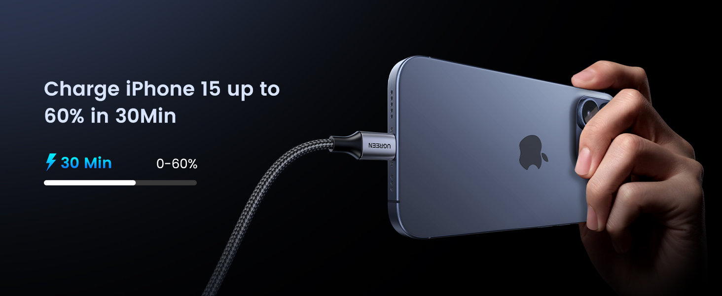 UGREEN 50152 USB C to USB C Cable 60W PD Fast Charging (2 Meter) Nylon Braided Buy UGREEN 50152 USB C to USB C Cable 60W PD Fast Charging (2 Meter) Nylon Braided Online in Pakistan - UGREEN PK