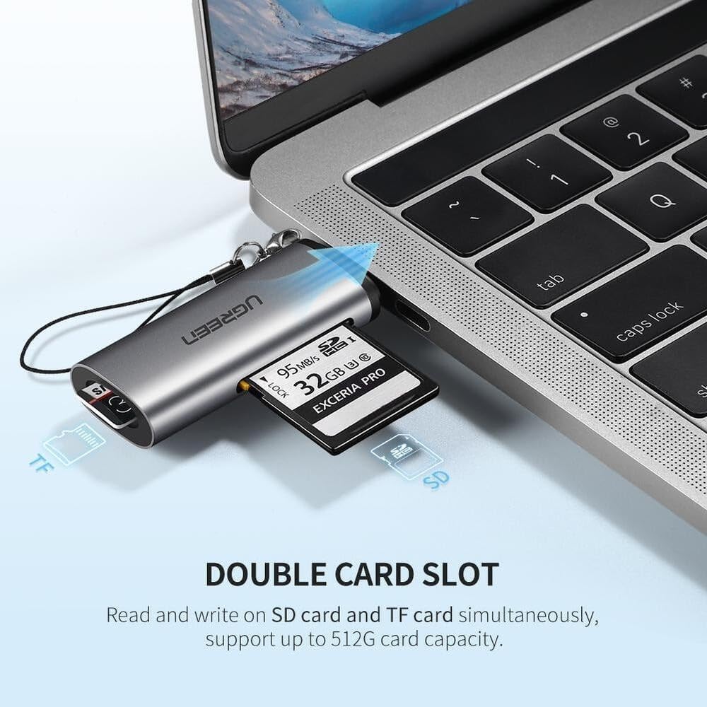 Buy UGREEN 50704 USB-C to SD/TF Card Reader (2-in-1) 5Gbps USB 3.1 Memory Card Adapter Online in Pakistan - UGREEN PK