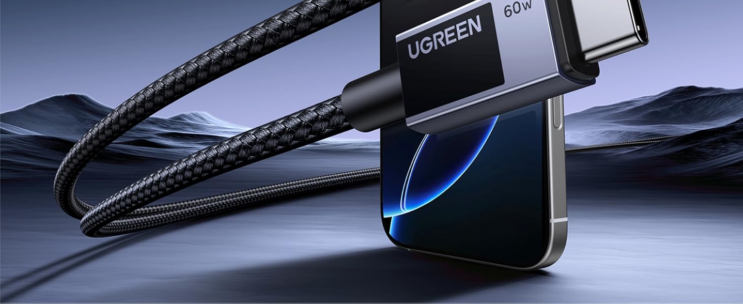 UGREEN 55775 USB C to USB C Cable 60W E-Marker PD Fast Charging (2 Meter) Nylon Braided Buy UGREEN 55775 USB C to USB C Cable 60W E-Marker PD Fast Charging (2 Meter) Nylon Braided Online in Pakistan - UGREEN PK