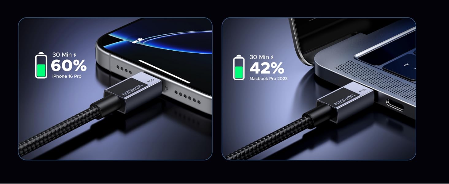 UGREEN 55775 USB C to USB C Cable 60W E-Marker PD Fast Charging (2 Meter) Nylon Braided Buy UGREEN 55775 USB C to USB C Cable 60W E-Marker PD Fast Charging (2 Meter) Nylon Braided Online in Pakistan - UGREEN PK