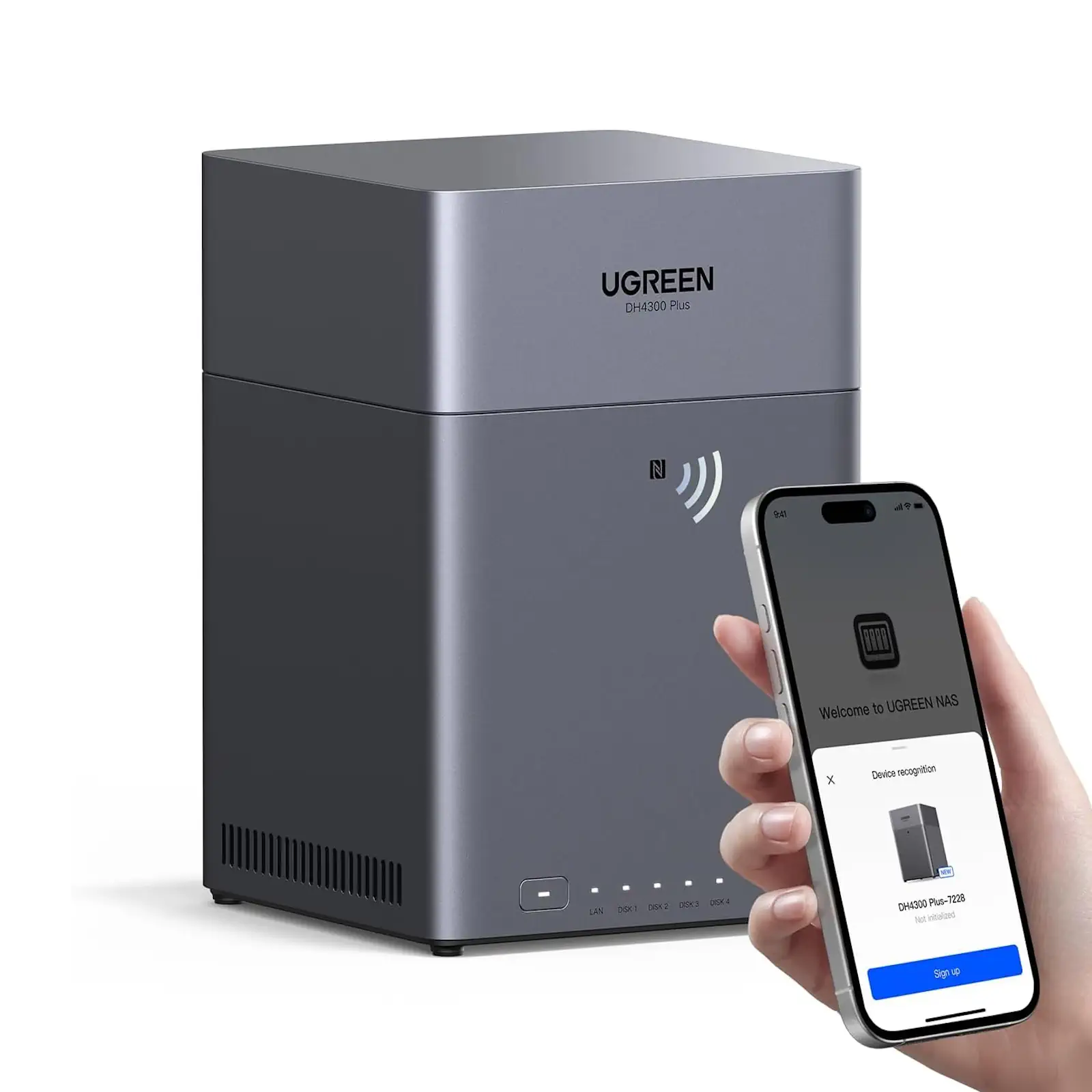 Buy UGREEN 65651ย NASync DH4300 Plus 4-Bay Desktop NAS (Diskless) 8-Core ARM CPU, 8GB RAM, 120TB, 2.5GbE, 4K HDMI - AI Photo Manager, Personal & Business Cloud Storage Online in Pakistan - UGREEN PK