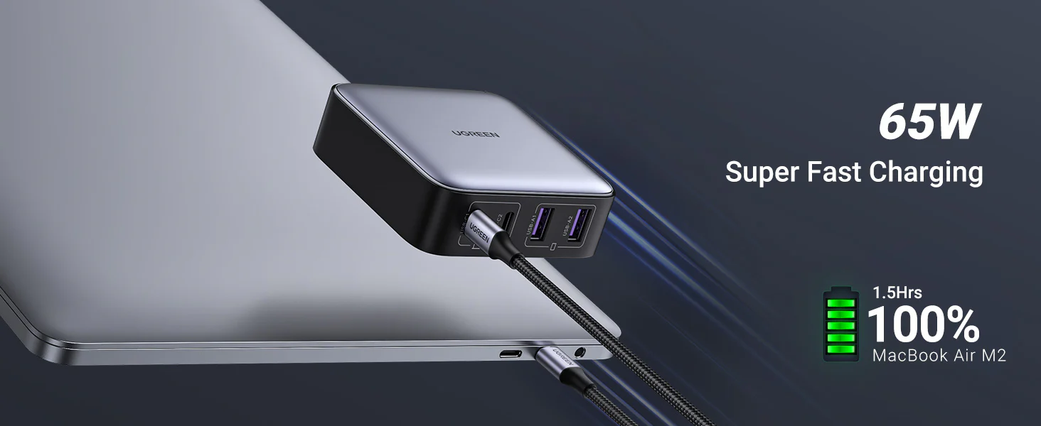 UGREEN 90747 Nexode 65W GaN PD Fast Charger 4-Port for MacBook Pro/Air, iPhone 17/16/15 Buy UGREEN 90747 Nexode 65W GaN PD Fast Charger 4-Port for MacBook Pro/Air, iPhone 17/16/15 Online in Pakistan - UGREEN PK