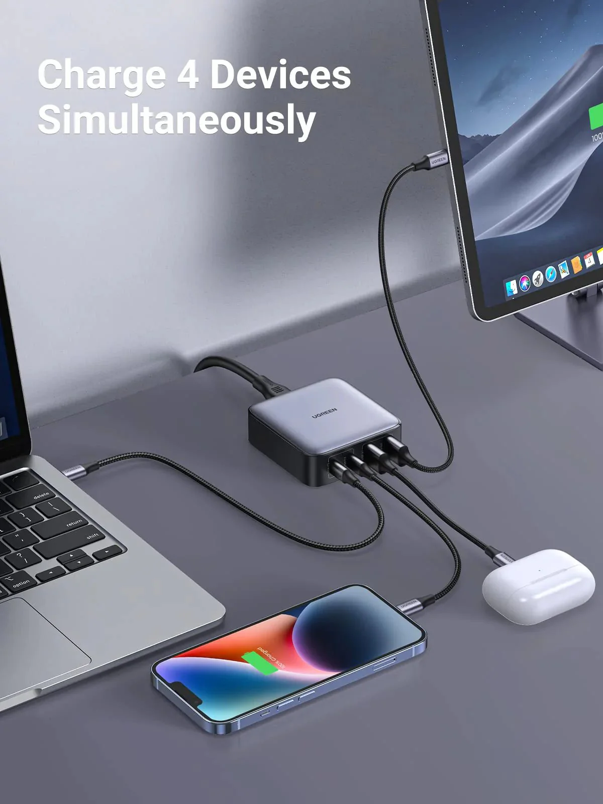 Buy UGREEN 90747 Nexode 65W GaN PD Fast Charger 4-Port for MacBook Pro/Air, iPhone 17/16/15 Online in Pakistan - UGREEN PK