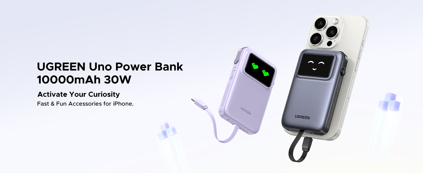 UGREEN 35603 Uno 30W PD Fast Charging 10,000mAh Power Bank Built-in Cable with TFT Display Buy UGREEN 35603 Uno 30W PD Fast Charging 10,000mAh Power Bank Built-in Cable with TFT Display Online in Pakistan - UGREEN PK