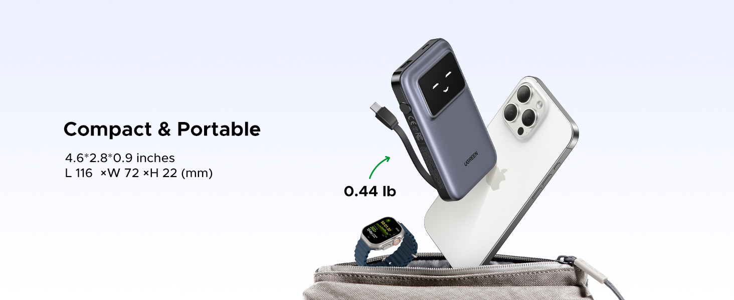 UGREEN 35603 Uno 30W PD Fast Charging 10,000mAh Power Bank Built-in Cable with TFT Display Buy UGREEN 35603 Uno 30W PD Fast Charging 10,000mAh Power Bank Built-in Cable with TFT Display Online in Pakistan - UGREEN PK